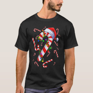 T-shirt Candy Cane Merry and Bright Red and White Candy Co