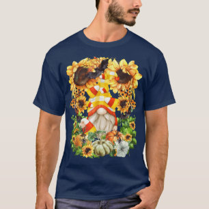 T-shirt Candy Corn Gnome Halloween Sunflower Citrouille Pa