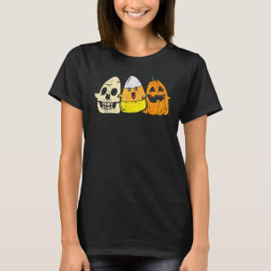 T-shirt Candy Corn Skeleton Skull Citrouille Fun Halloween