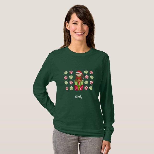 T-shirt Candy Crush Noël avec un nom (Devant entier)