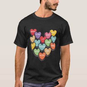 T-shirt Candy Heart Slang Mots Valentines Day For School,
