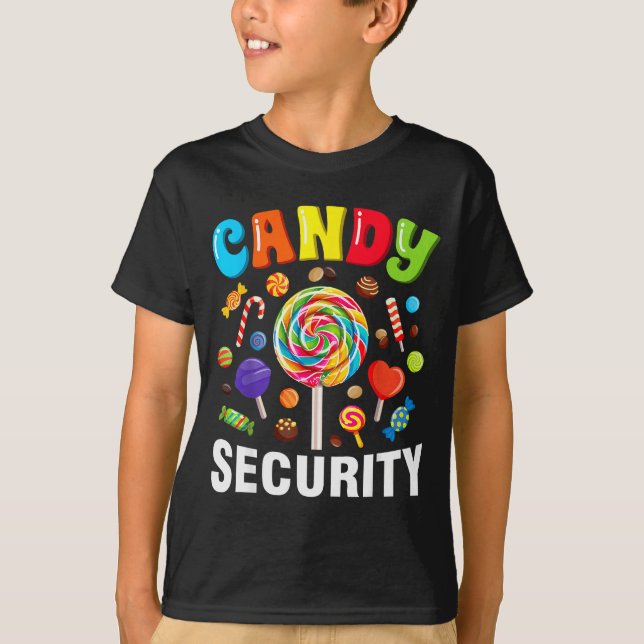 T-shirt Candy Security Funny Halloween Costume  (Devant)