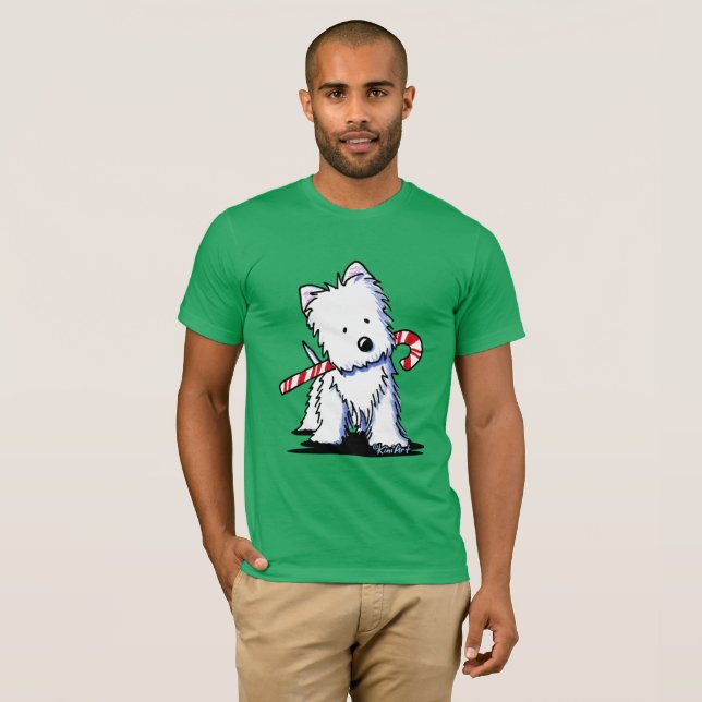 T-shirt Candycane Cutie Westie (Devant entier)
