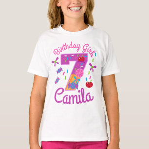 T-shirt Candyland Birthday Girl Septième lollipop