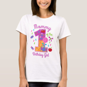 T-shirt Candyland Mommy de la première lollipop d'annivers