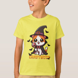 T-shirt candyween - chatte sorcière halloween