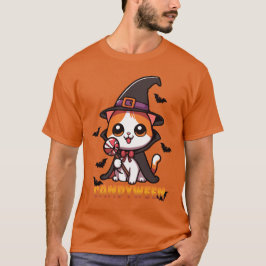 T-shirt candyween - halloween sorcier chat