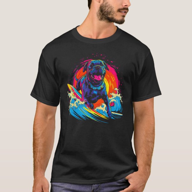 T-shirt Cane Corso Dog Surfer (Devant)