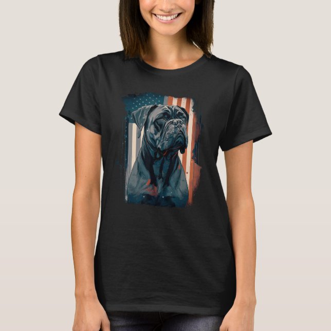 T-shirt Cane Corso Italian Mastiff Dog Patriotic USA Ameri (Devant)