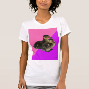 T-shirt Canetons sur framboise rose et sorbet violet