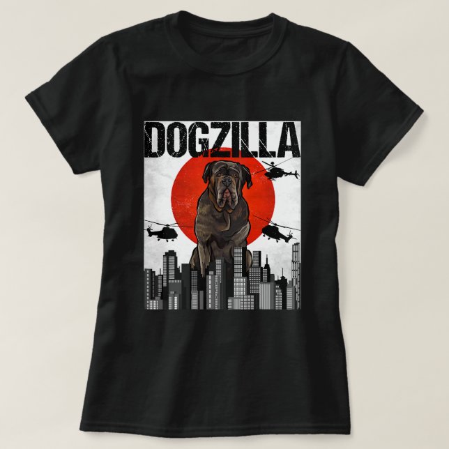T-shirt Canezilla Japonais Dogzilla Napolitain Mastiff (Design devant)