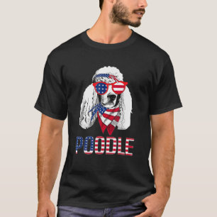 T-shirt Caniche à canard lunettes de soleil Drapeau amér
