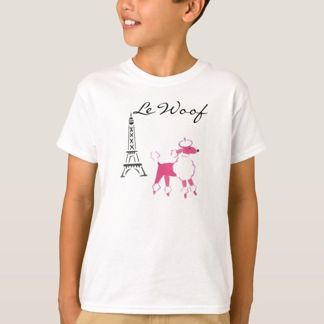 T-shirt Caniche de Le Woof Pink à Paris (Devant)