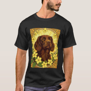 T-shirt Caniche des marais et fleurs de jasmin jaune
