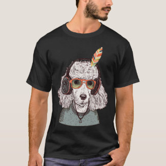 T-shirt Caniche drôle hipster