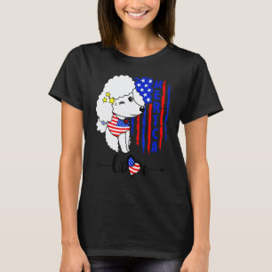 T-shirt Caniche Merica Amour Jour De l'Indépendance 4 Juil