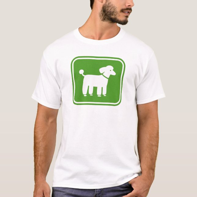 T-shirt Caniche (vert) (Devant)