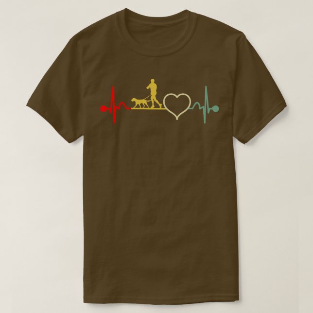 T-shirt Canicross Dog Runner Sport Courir avec Heartbeat (Design devant)