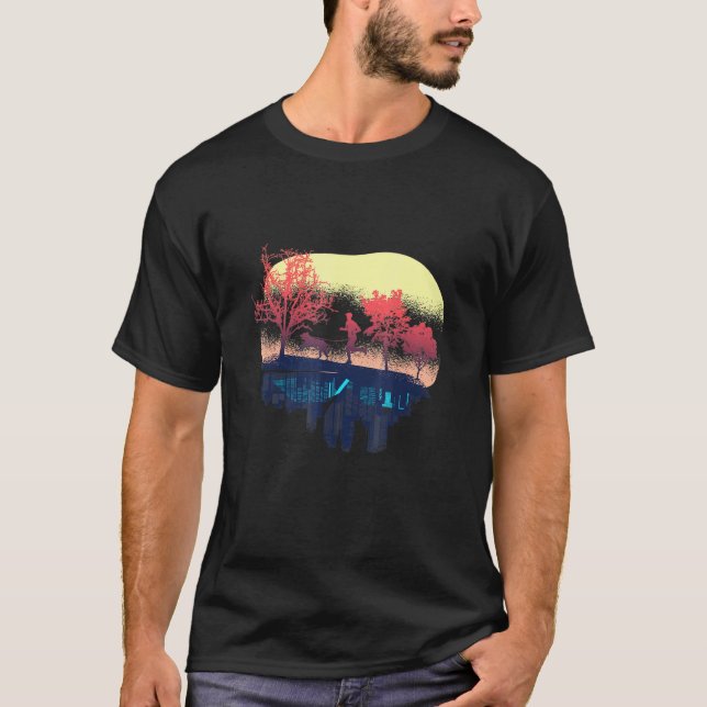T-shirt Canicross Jogging Et Sport De Chien Sur Le Terrain (Devant)