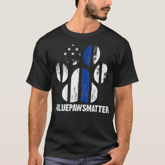 T-shirt Canine Police Chien Mince Ligne Bleue K9