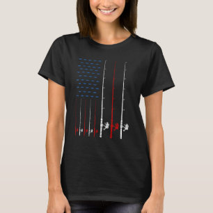 T-shirt Canne à pêche Drapeau Américain