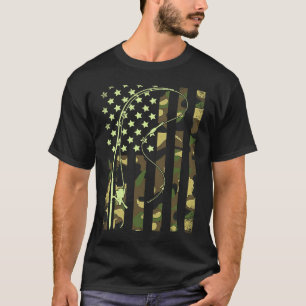 T-shirt Canne à pêche drapeau américain pêche à la basse c