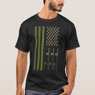 T-shirt Canne à pêche Fierté Américaine Pêcheur Drapeau Am