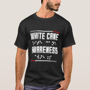 T-shirt Canne Blanche de Sensibilisation Braille Canne Bla
