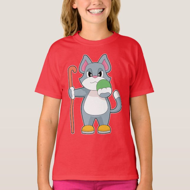 T-shirt Canne de hockey sur gazon Cat Field (Devant)