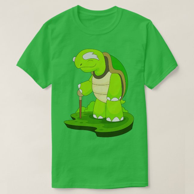 T-shirt Canne de marche pour retraité Turle (Design devant)