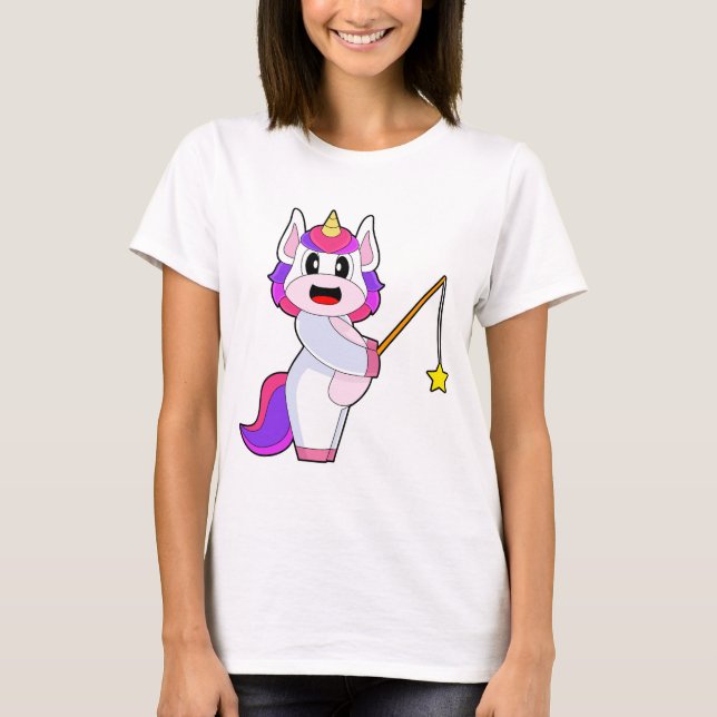 T-shirt Canne de pêche Unicorne Pêche (Devant)