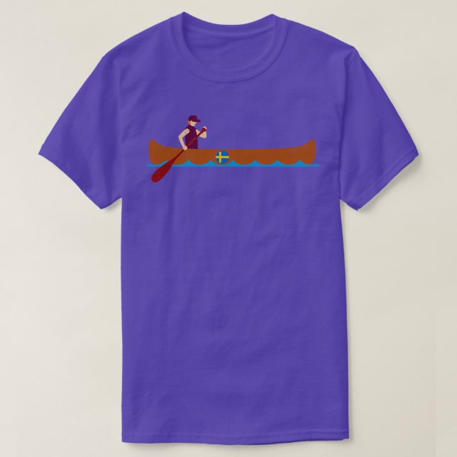 T-shirt Canoe Canoeing Sweden Funny Gift Idea (Design devant)