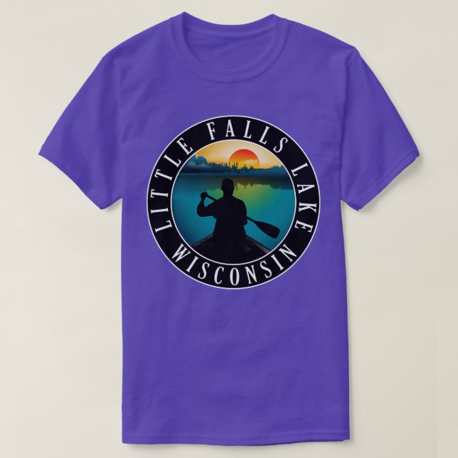 T-shirt Canoë-kayak Little Falls Lake Wisconsin (Design devant)