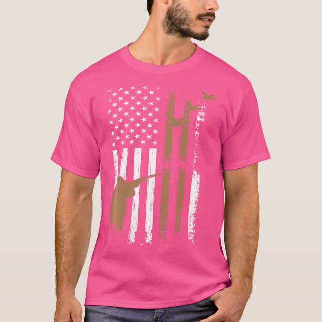 T-shirt Canon à fusil Chasse Canard Drapeau américain Usa (Devant)