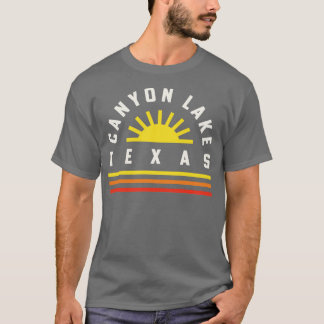 T-shirt Canyon Lake Texas Retro Vintage Stripes coucher de