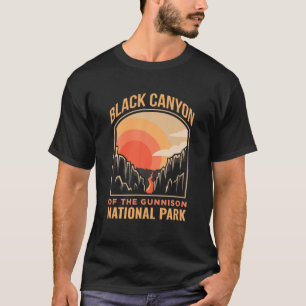 T-shirt Canyon Noir Du Parc National Gunnison US Colo