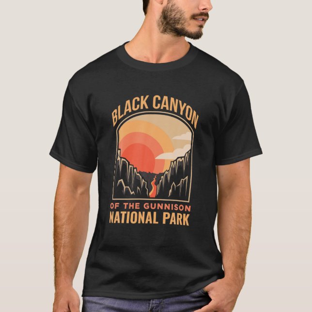 T-shirt Canyon Noir Du Parc National Gunnison US Colo (Devant)