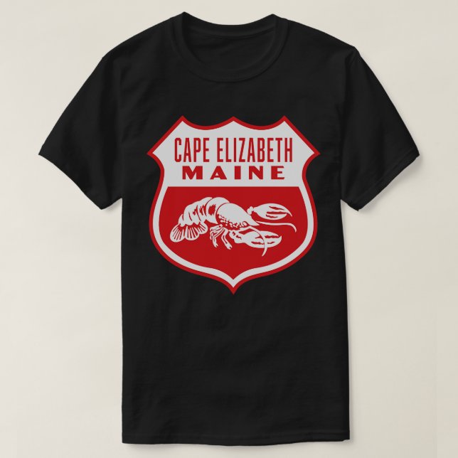 T-shirt Cap Elizabeth Maine Bouclier rétro blanc (Design devant)