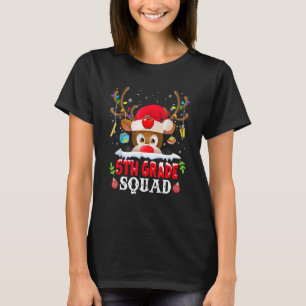 T-shirt Cape 5e Équipe Carreaux Renne Chapeau de Père Noël