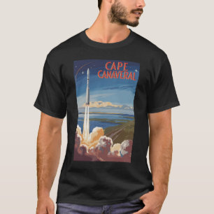 T-shirt Cape Canaveral Floride Art de voyage pictural Rétr