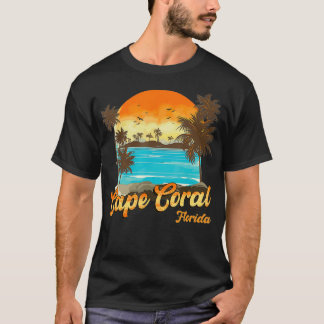 T-shirt Cape Coral Florida Beach Vacances été Palm Tree