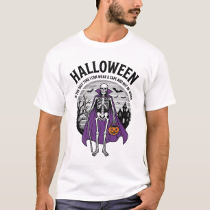 T-shirt Cape de Halloween Citation Squelette Drôle Design
