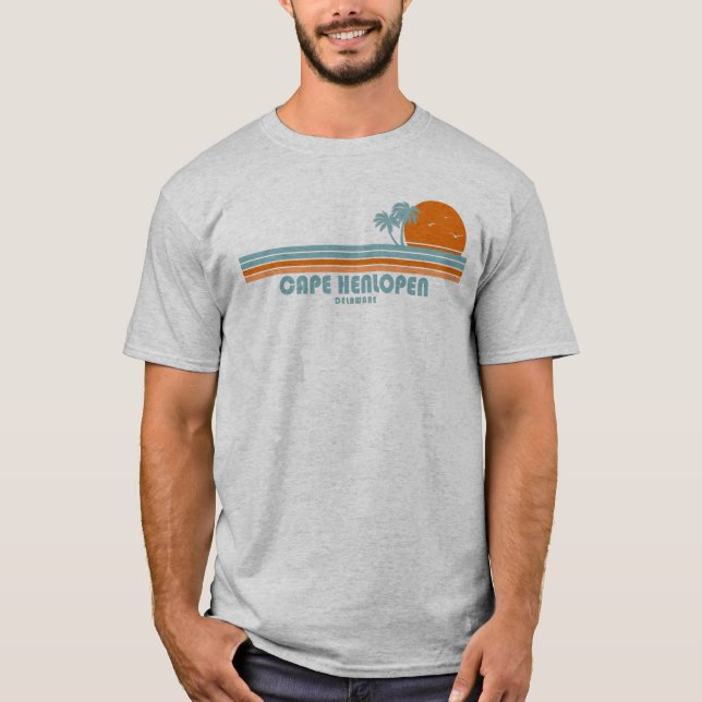 T-shirt Cape Henlopen Delaware Sun Palm Trees (Devant)