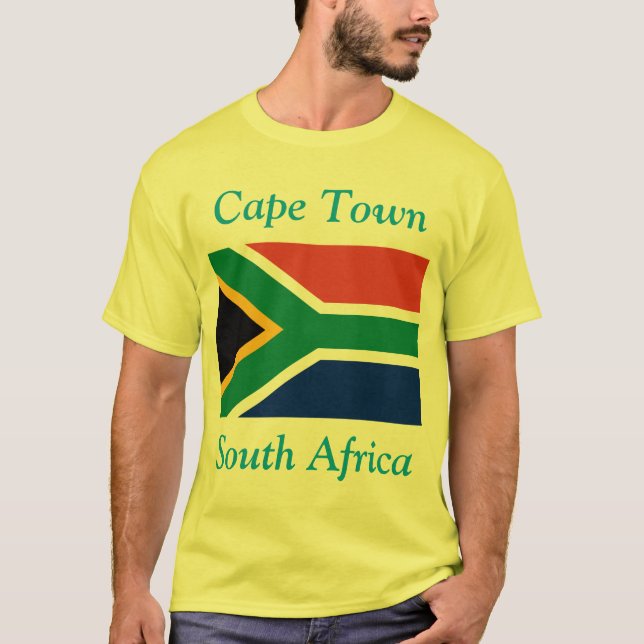 T-shirt Cape Town, Afrique du Sud avec le drapeau (Devant)