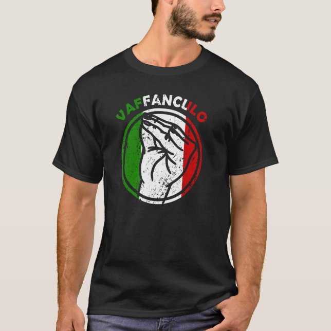 T-shirt Capisci Vaffanculo Drapeau Italien Geste main (Devant)