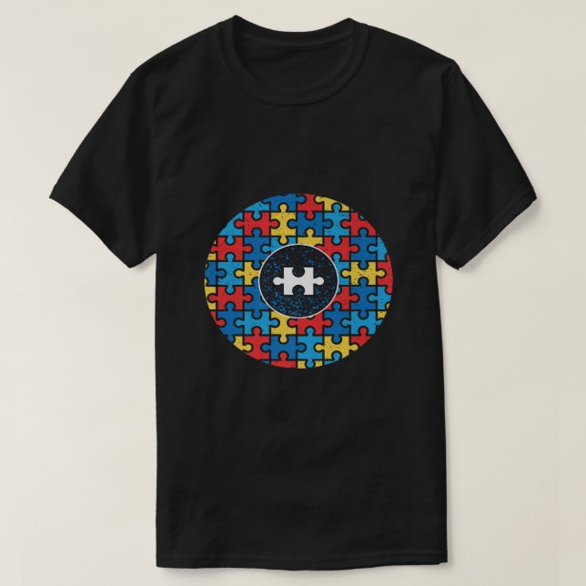 T-shirt Capitaine Autisme Aspergers Sensibilisation Superh (Design devant)
