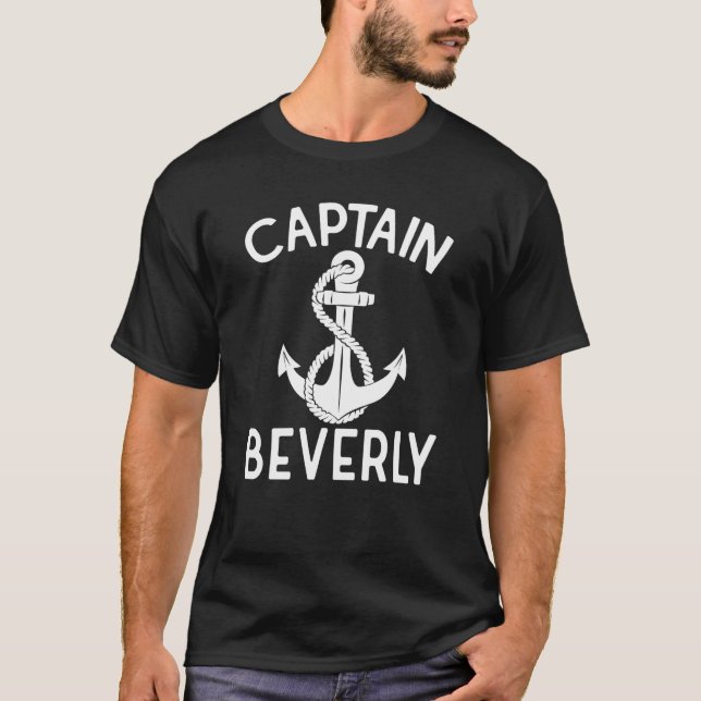 T-shirt Capitaine Beverly Yacht Bateau Bateau Ancre de nav (Devant)