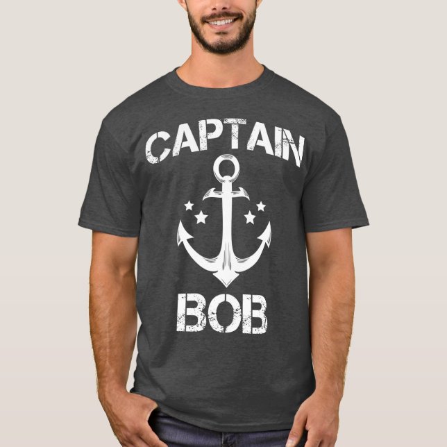 T-shirt CAPITAINE BOB Funny Anniversaire Nom personnalisé (Devant)