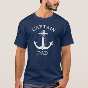 T-shirt Capitaine Dad Nautical White Anchor
