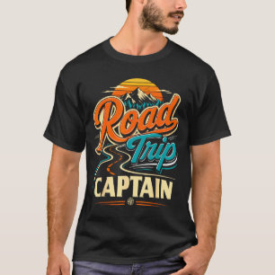T-shirt capitaine d'aventure de voyage rétro